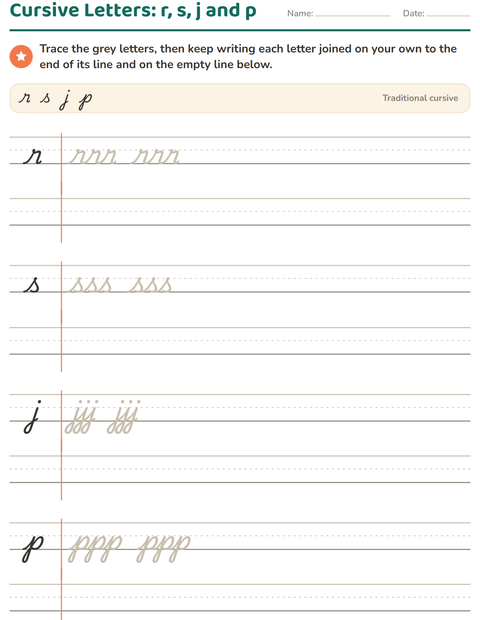 Preview of Cursive Writing worksheet for grade 2