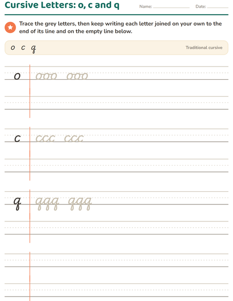 Preview of Cursive Writing worksheet for grade 2