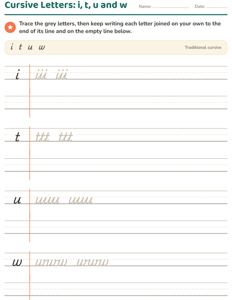 Preview of Cursive Writing worksheet for grade 2