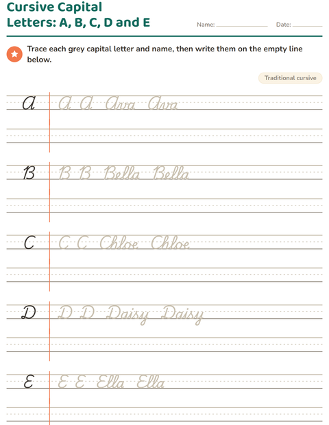 Preview of Cursive Writing worksheet for grade 2