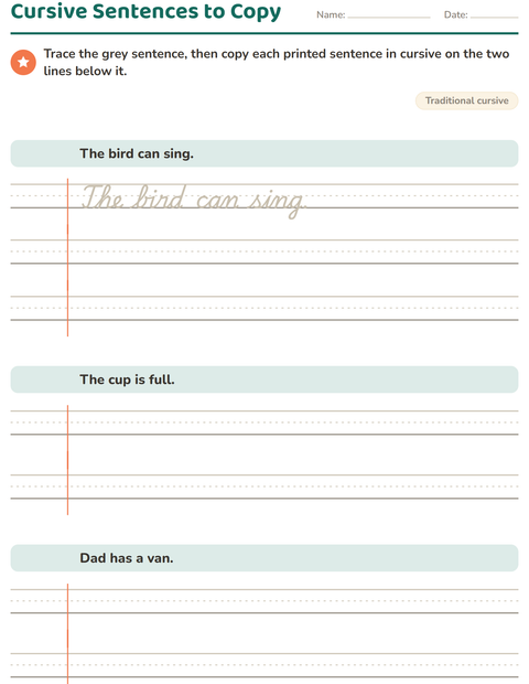 Preview of Cursive Writing worksheet for grade 3