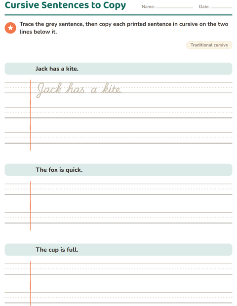 Preview of Cursive Writing worksheet for grade 3