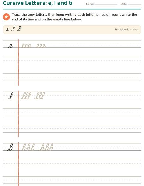 Preview of Cursive Writing worksheet for grade 2