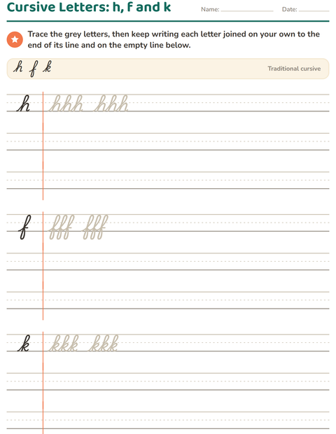 Preview of Cursive Writing worksheet for grade 2