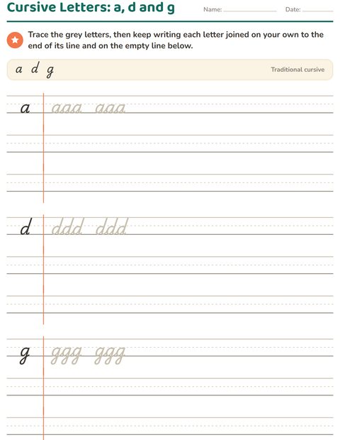 Preview of Cursive Writing worksheet for grade 2