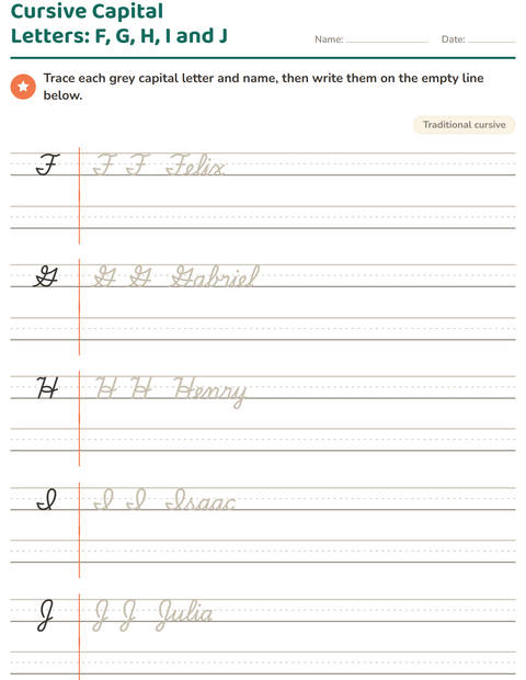 Preview of Cursive Writing worksheet for grade 2