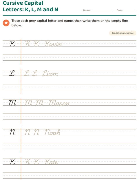 Preview of Cursive Writing worksheet for grade 2