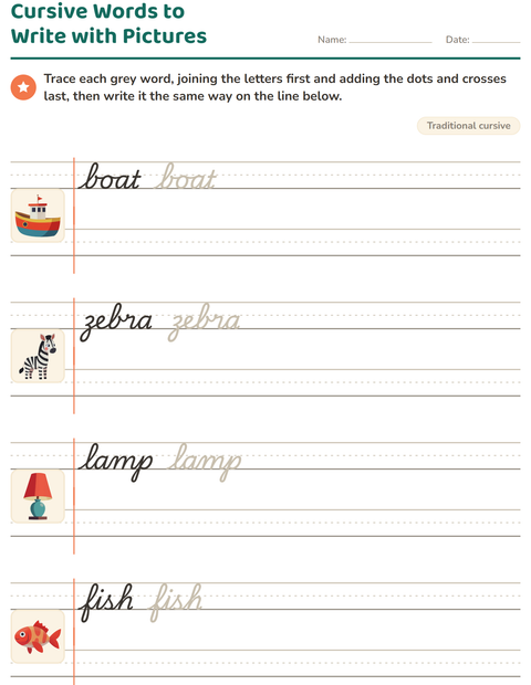 Preview of Cursive Writing worksheet for grade 2
