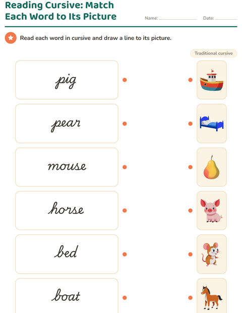 Preview of Cursive Writing worksheet for grade 2