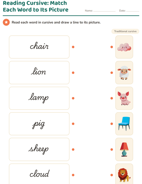 Preview of Cursive Writing worksheet for grade 2