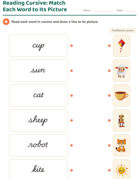 Preview of Cursive Writing worksheet for grade 2