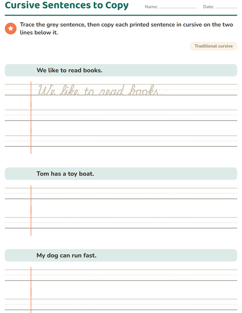 Preview of Cursive Writing worksheet for grade 3
