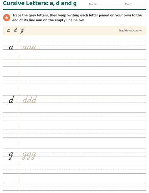 Preview of Cursive Writing worksheet for grade 2