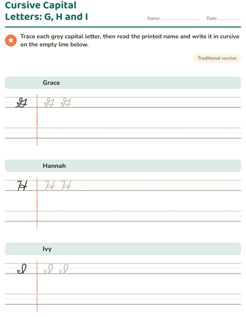 Preview of Cursive Writing worksheet for grade 2