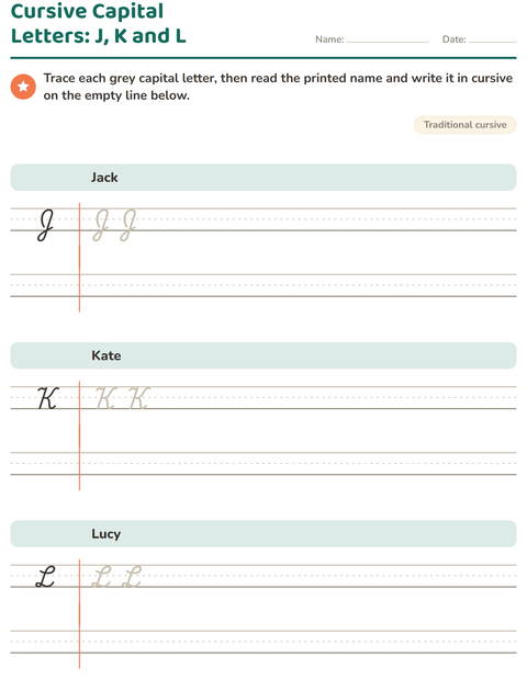 Preview of Cursive Writing worksheet for grade 2