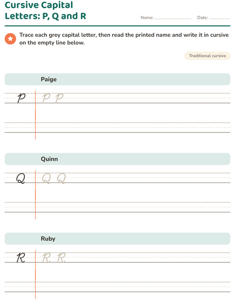 Preview of Cursive Writing worksheet for grade 2