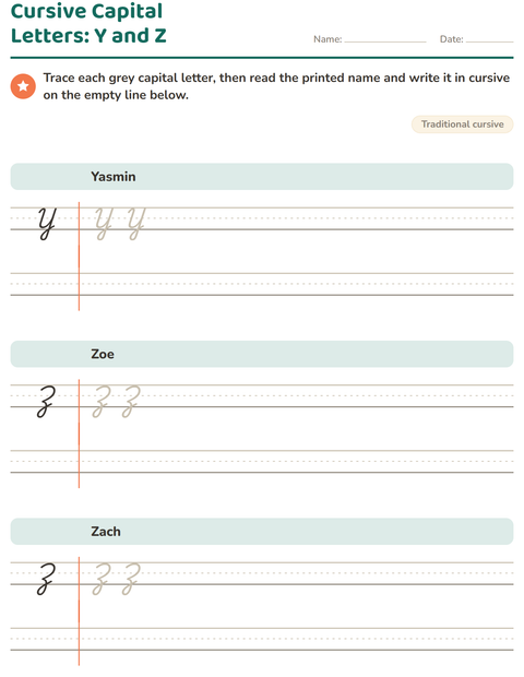 Preview of Cursive Writing worksheet for grade 2