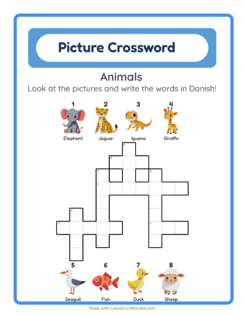 Picture crossword – Animals