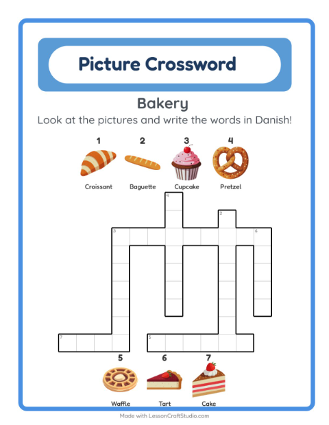 Picture crossword – Bakery Treats