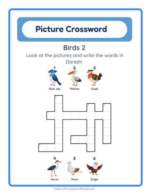 Picture crossword – More Birds