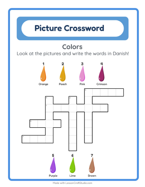 Picture crossword – Colors