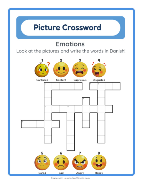 Picture crossword – Feelings