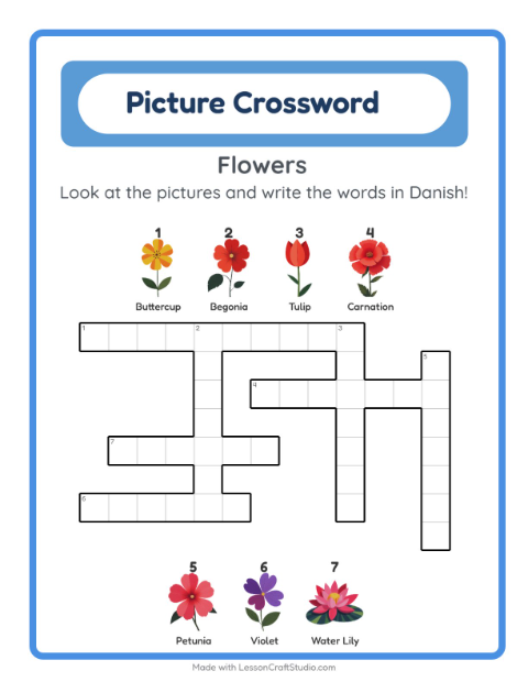 Picture crossword – Flowers