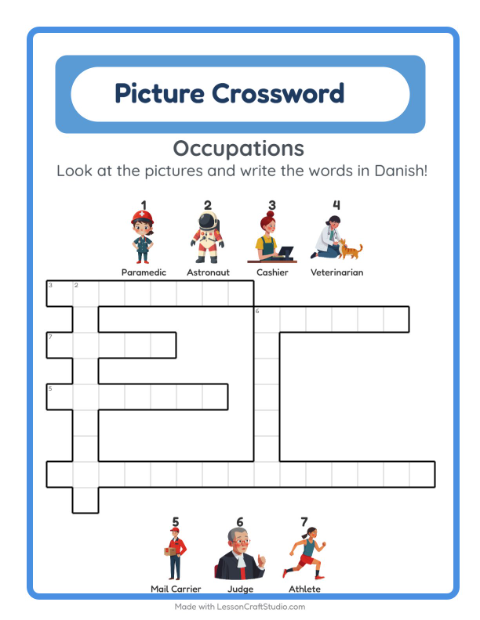 Picture crossword – Community Helpers