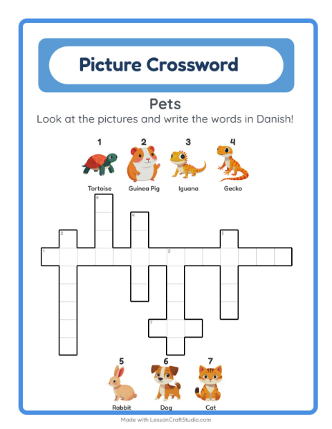 Picture crossword – Pets