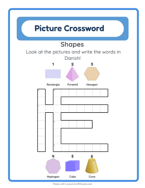 Picture crossword – Shapes