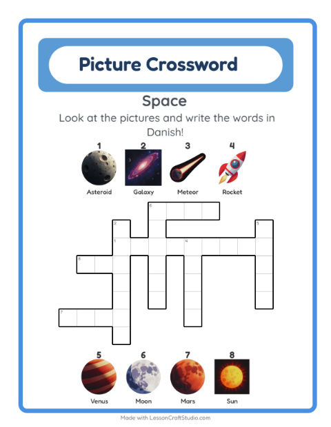 Picture crossword – Space