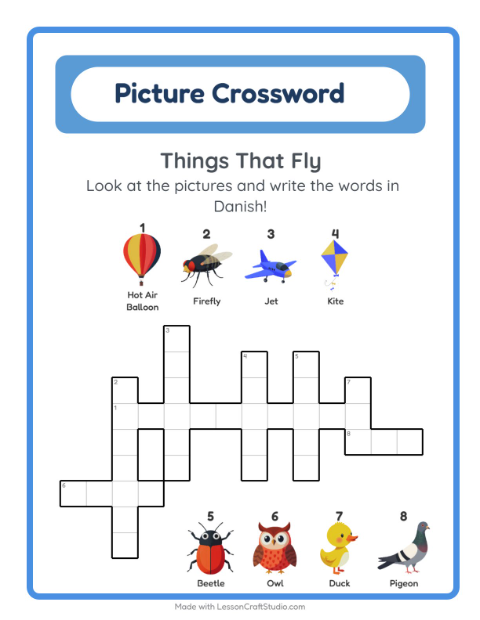Picture crossword – Things That Fly