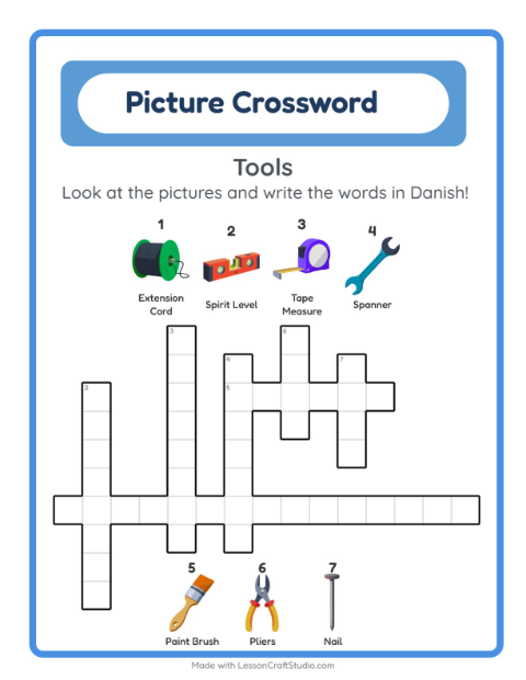 Picture crossword – Tools