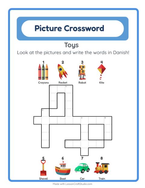 Picture crossword – Toys