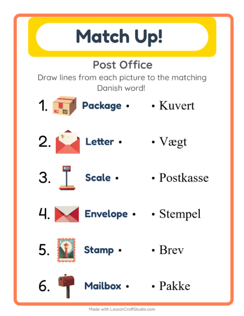Picture-word match – Post Office