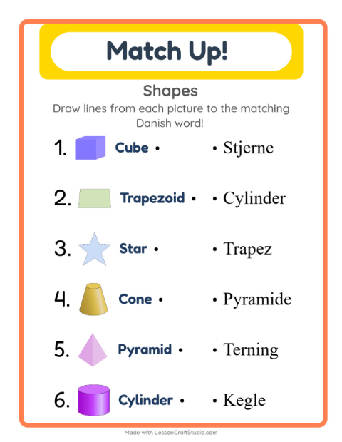 Picture-word match – Shapes