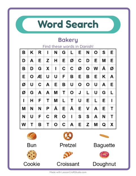 Preview of The Danish bakery, in six words and one grid