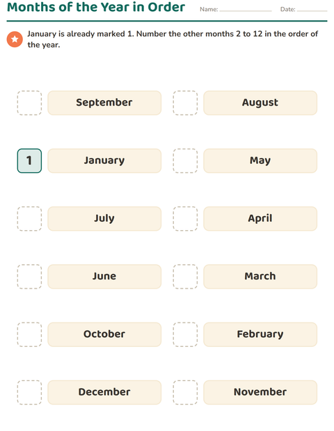 Months of the Year in Order