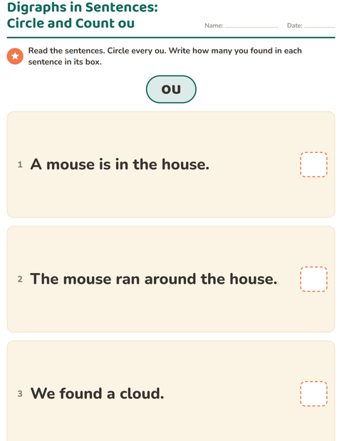 Preview of Digraphs worksheet for grade 2