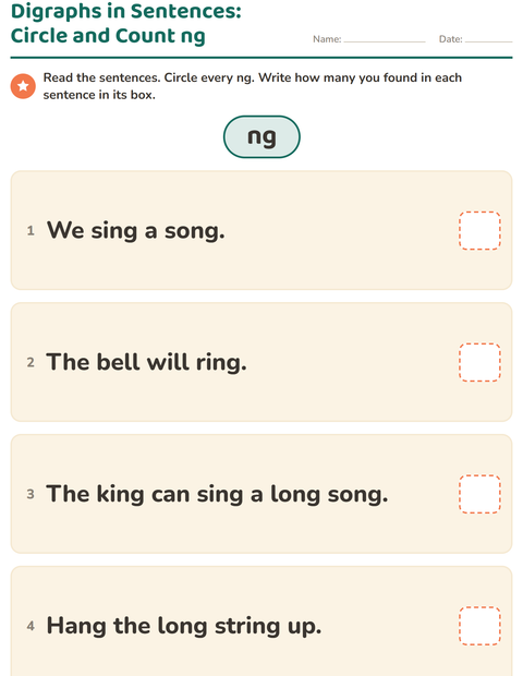 Preview of Digraphs worksheet for grade 2