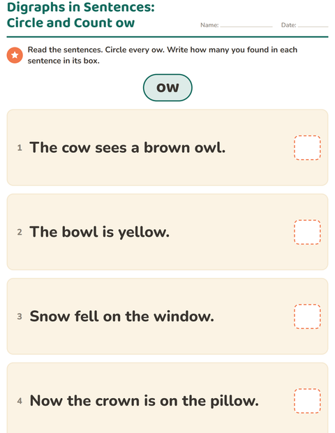 Preview of Digraphs worksheet for grade 2
