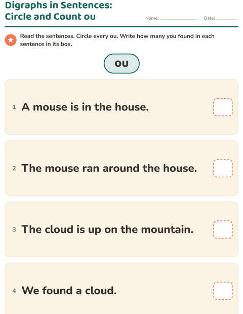 Preview of Digraphs worksheet for grade 2