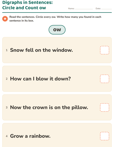 Preview of Digraphs worksheet for grade 2