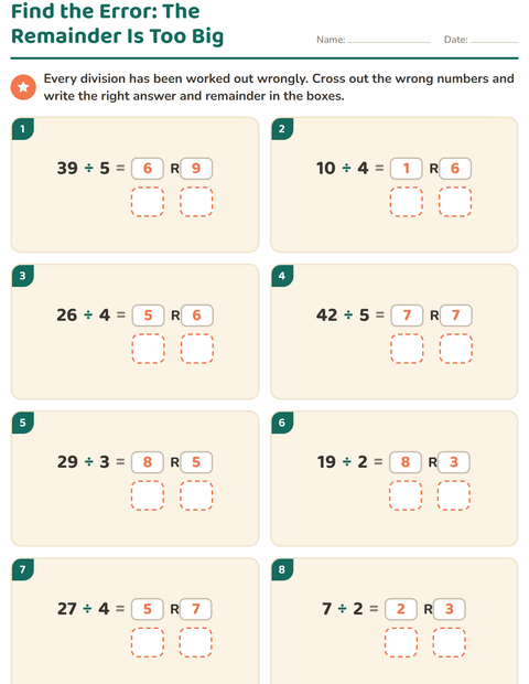 Find the Error: The Remainder Is Too Big