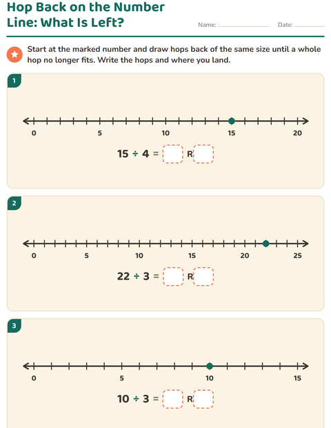 Preview of Hop Back on the Number Line: What Is Left?