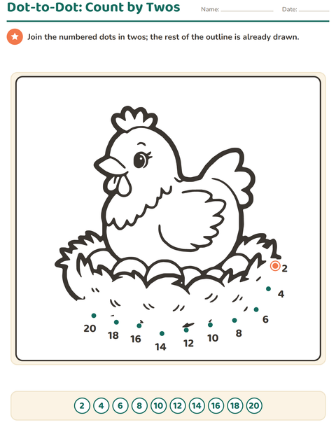 Preview of Dot-to-Dot worksheet for grade 1