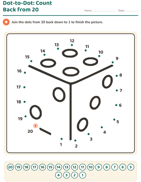 Preview of Dot-to-Dot worksheet for grade 1