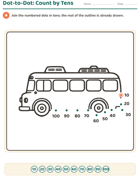 Preview of Dot-to-Dot worksheet for grade 2