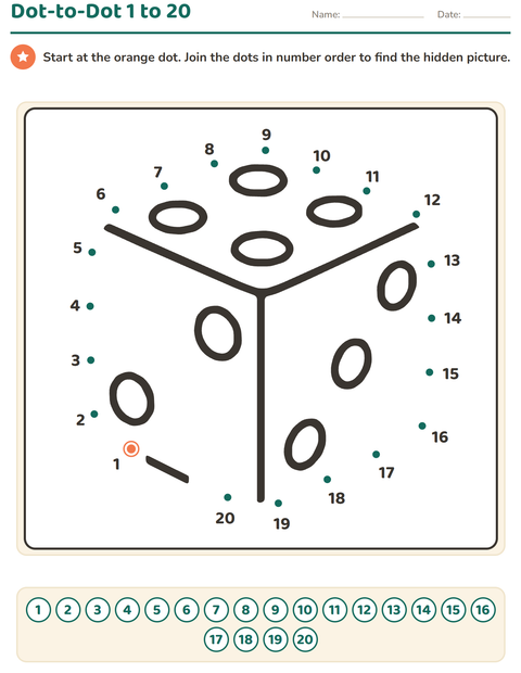 Preview of Dot-to-Dot worksheet for kindergarten