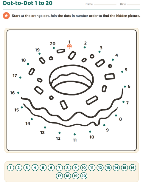 Preview of Dot-to-Dot worksheet for kindergarten